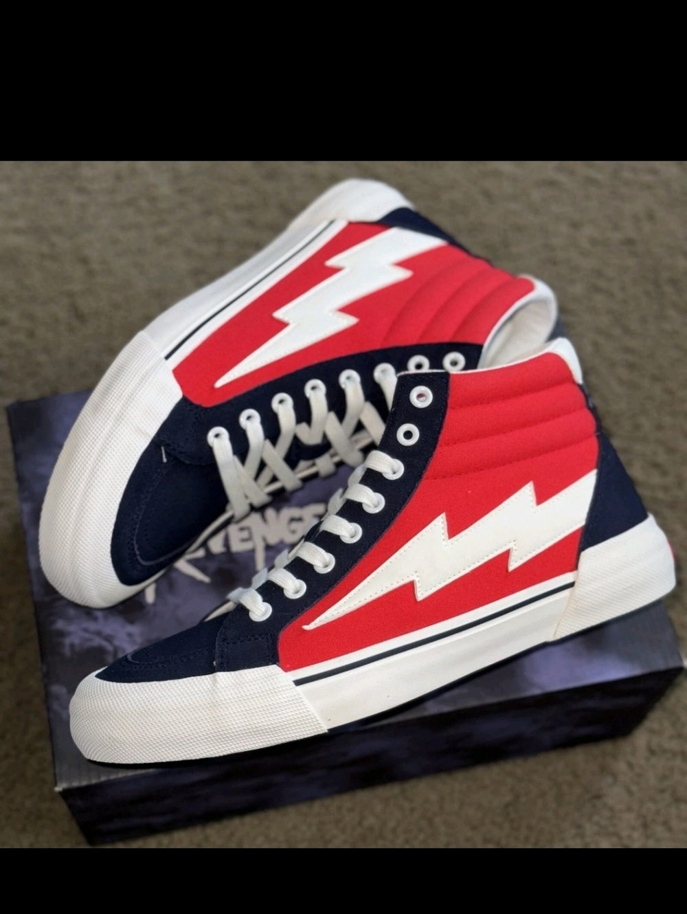 NEW - REVENGE x STORM Vol.2 High Top Shoes Red / Dark Navy Men’s Size 9  US NEW!